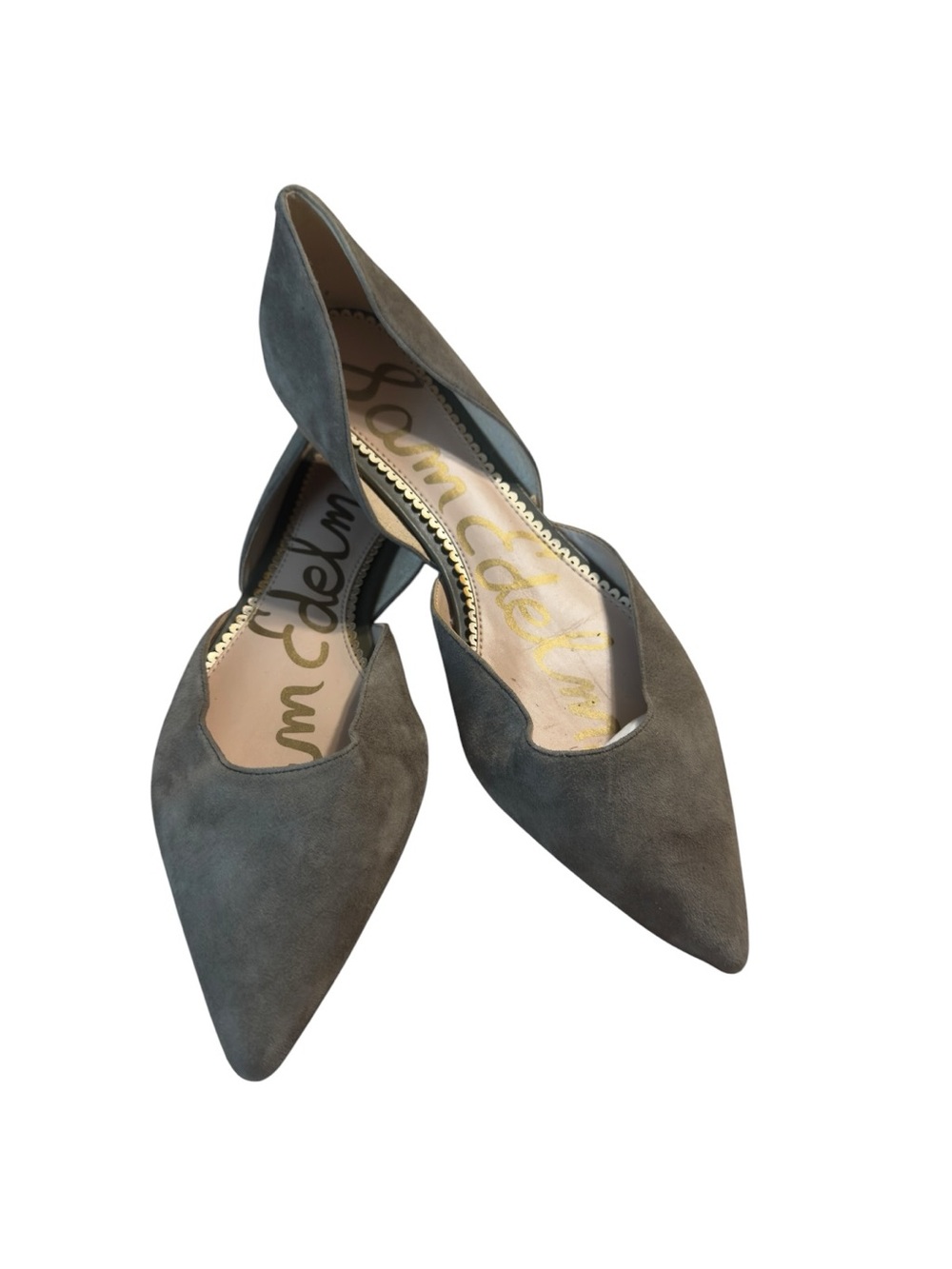 Sam Edelman Rodney Gray Taupe Suede D’Orsay Pointed Toe Flats Size 10
